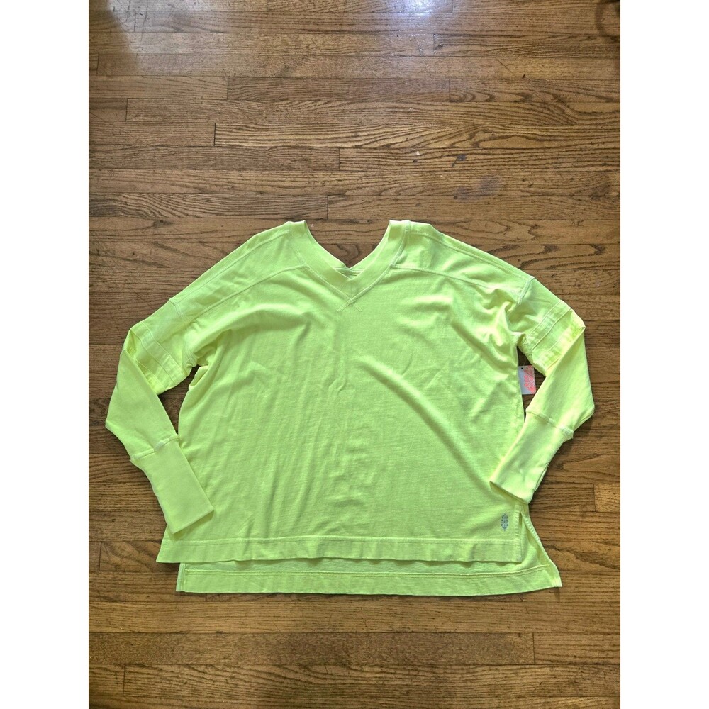 Free People Movement All Star Layer Shirt Lightening Fresh Lime Oversized XS